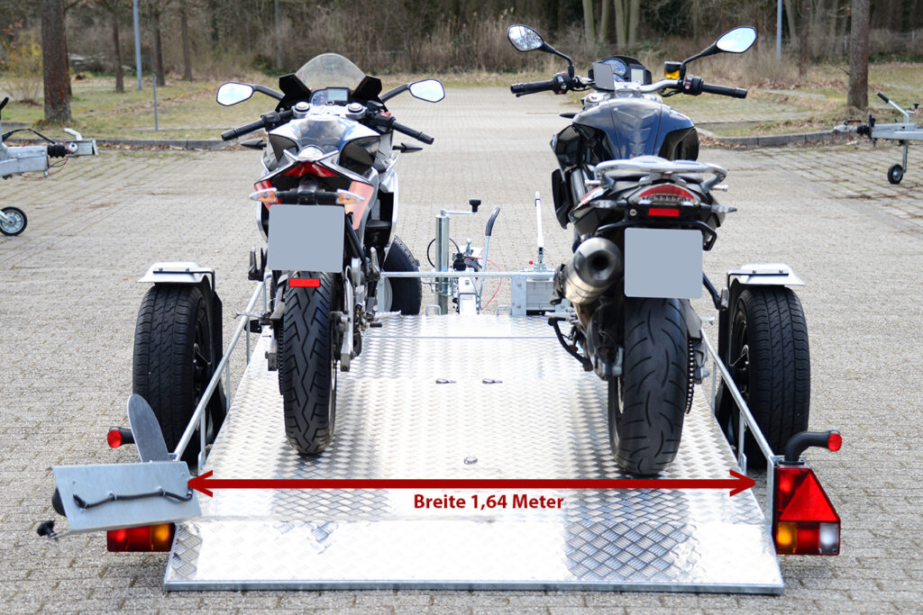 Motorrad Anhänger Duo absenkbar mit Breite 1,64 Metern